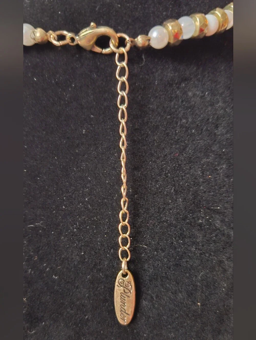 PLUNDER DESIGN Gold & Pearl Teardrop Necklace - NEW
